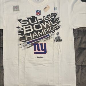 Reebok NY Giants Super Bowl XLVI Champion T-Shirt. Size Large. NEW